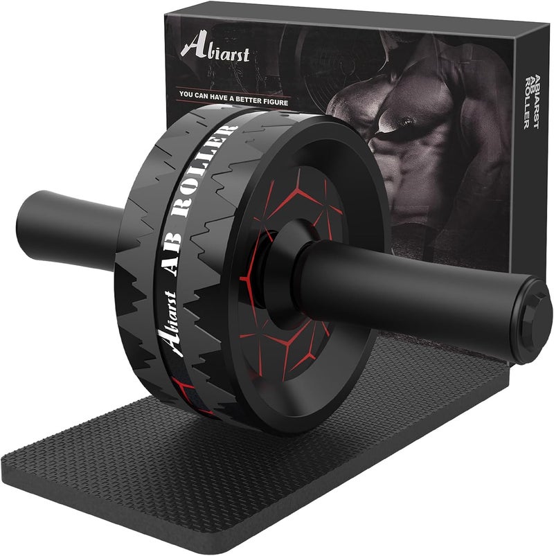 Abiarst Ab Roller Wheel, Abs Workout Equipment for Abdominal & Core Strength Training, Home Gym Exercise Wheels for Men Women, with Knee Pad Accessories - Image 1